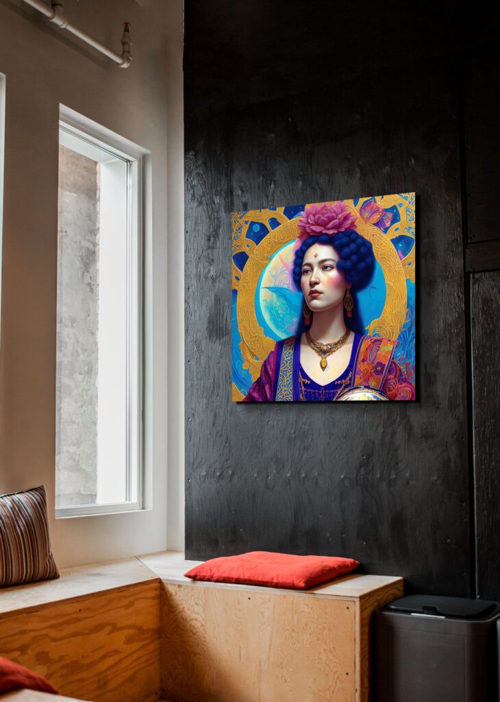 Photo of Miriam portrait hanging on a wall